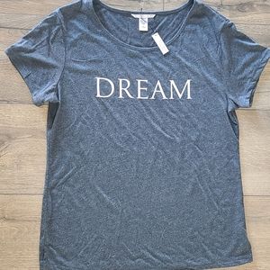 NWT's - VICTORIA'S SECRET - Gray "Dream" Graphic Tee/Sleep Top -Size Medium